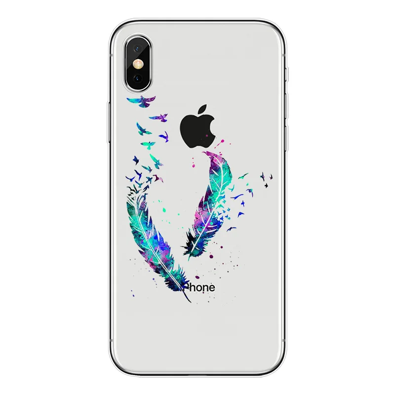 Силиконовый прозрачный чехол для телефона с рисунком iPhone 11 pro X XR XS Max 7 8 6 6s Plus