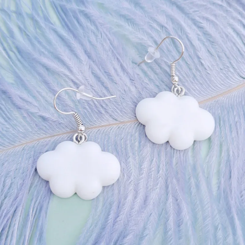 

1pair Summer Fashion White Cloud Stud Earrings Cute Delicate Clouds for Women Girls Friendship Jewelry Gifts