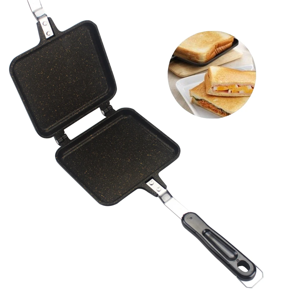 

Sandwich Mold Waffle Easy Clean Kitchen Tool Bread Barbecue Plate Toast Frying Pan Home Double Side Non-stick Aluminum Alloy