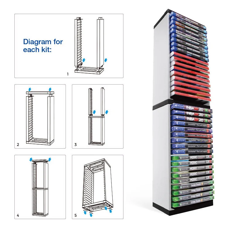DATA FROG вертикальная подставка для игровых дисков PS4/PS5 24/36 шт. |