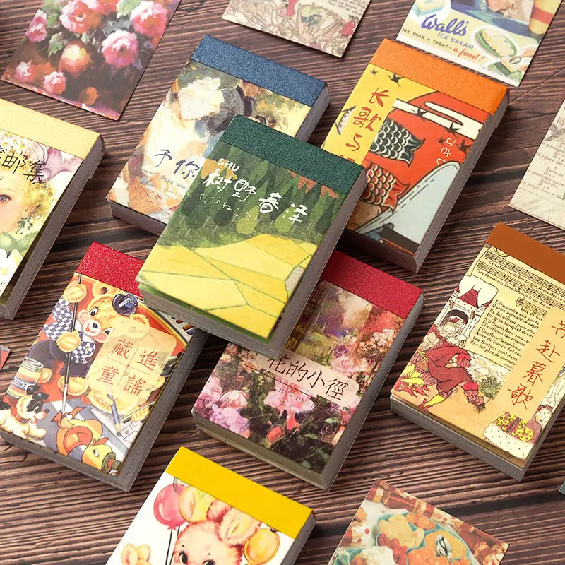 

50pcs Message years chapter series retro adzuki portable European and American retro DIY notebook sticker book