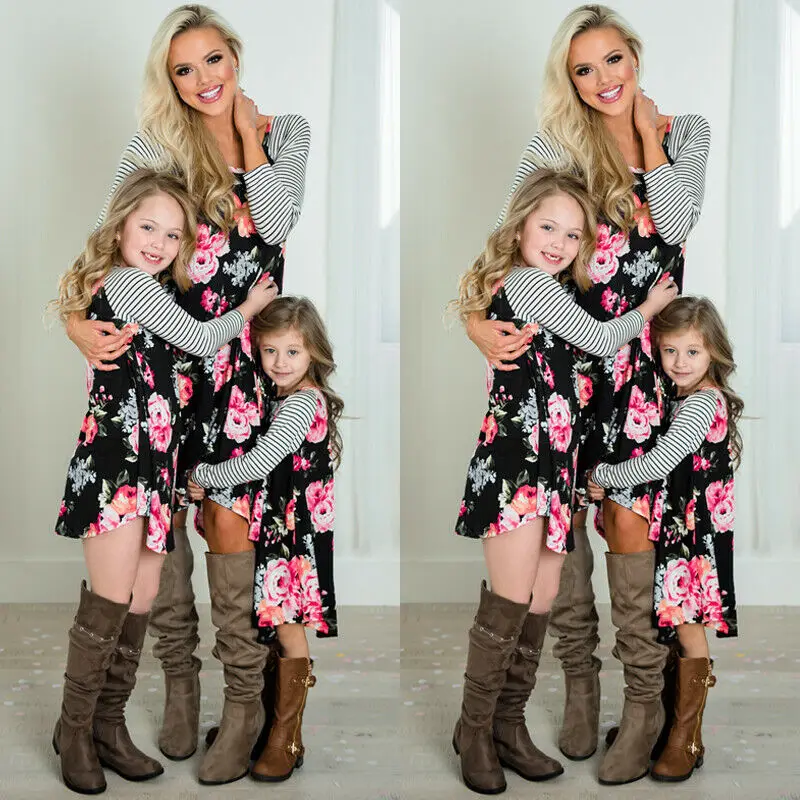 Новинка От 2 до 8 лет платье для мамы и дочки одинаковая семейная одежда с