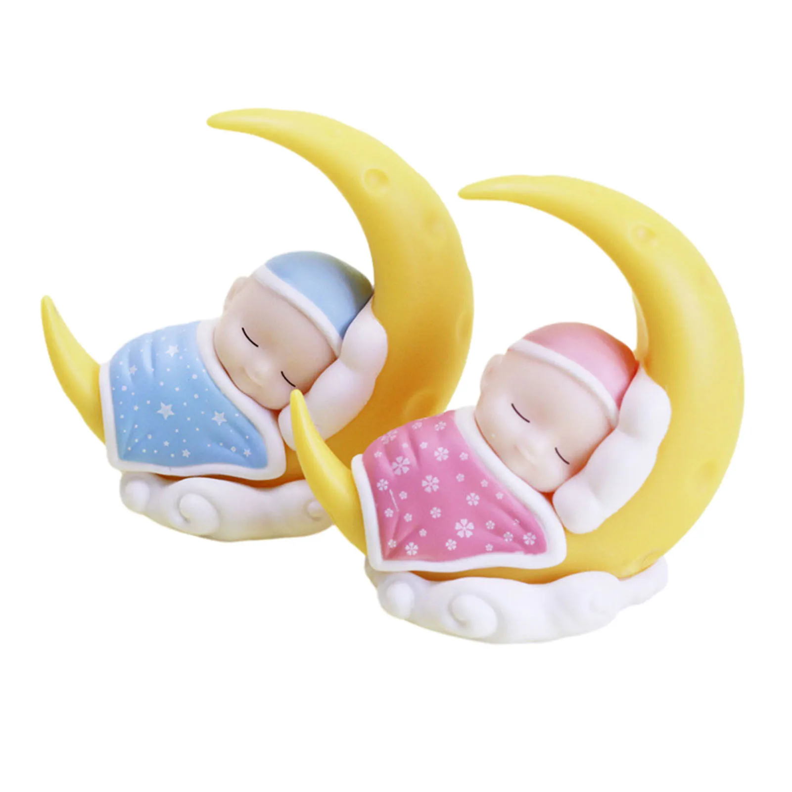 

Moon Baby Statue Birthday Cake Topper Car Dashboard Ornament Holiday Gift Bag Decoration