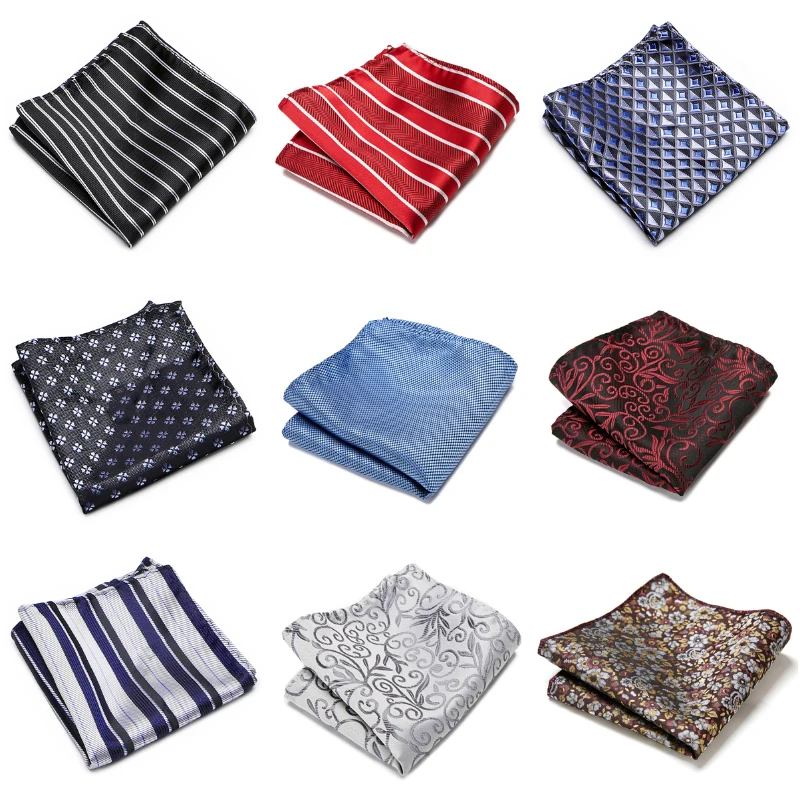 Brand Factory Sale Top grade Newest design Luxury 100% Silk 9 pcs/lot Handkerchief Pocket Square Polka dot  Father's Day