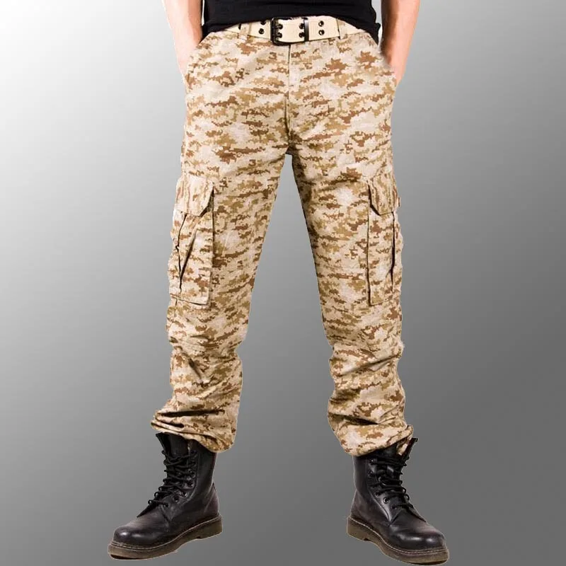 

2021 Men's Military Multi-Pocket Cotton Outdoor Camouflage Pants Youth Printing Cargo Pants