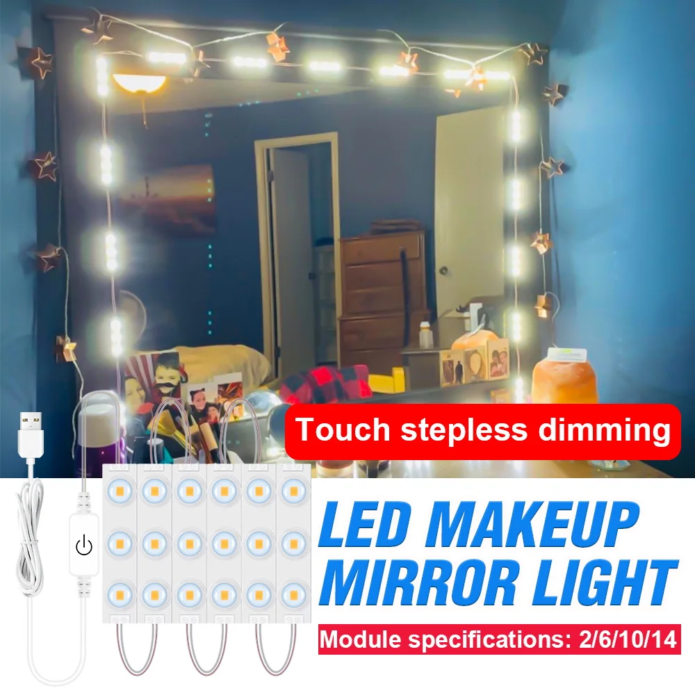 

Зеркало для макияжа, светодиодная лампочка для туалетного столика, настенный светильник для спальни, косметические зеркала, светодиодный н...