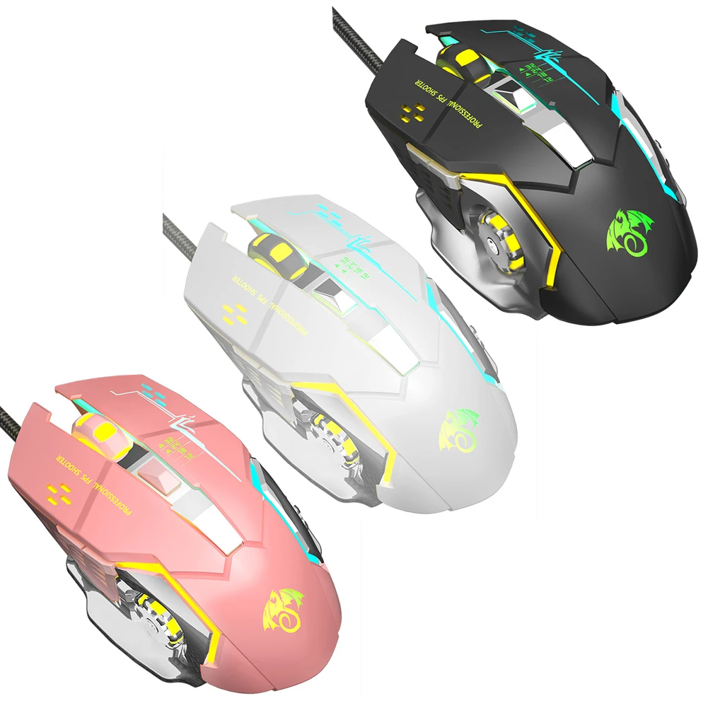 

X6 6 Buttons USB Wired Mouse Computer PC Adjustable 3500DPI Optical Gaming Mice 4 Gears Gaming Playing Mice
