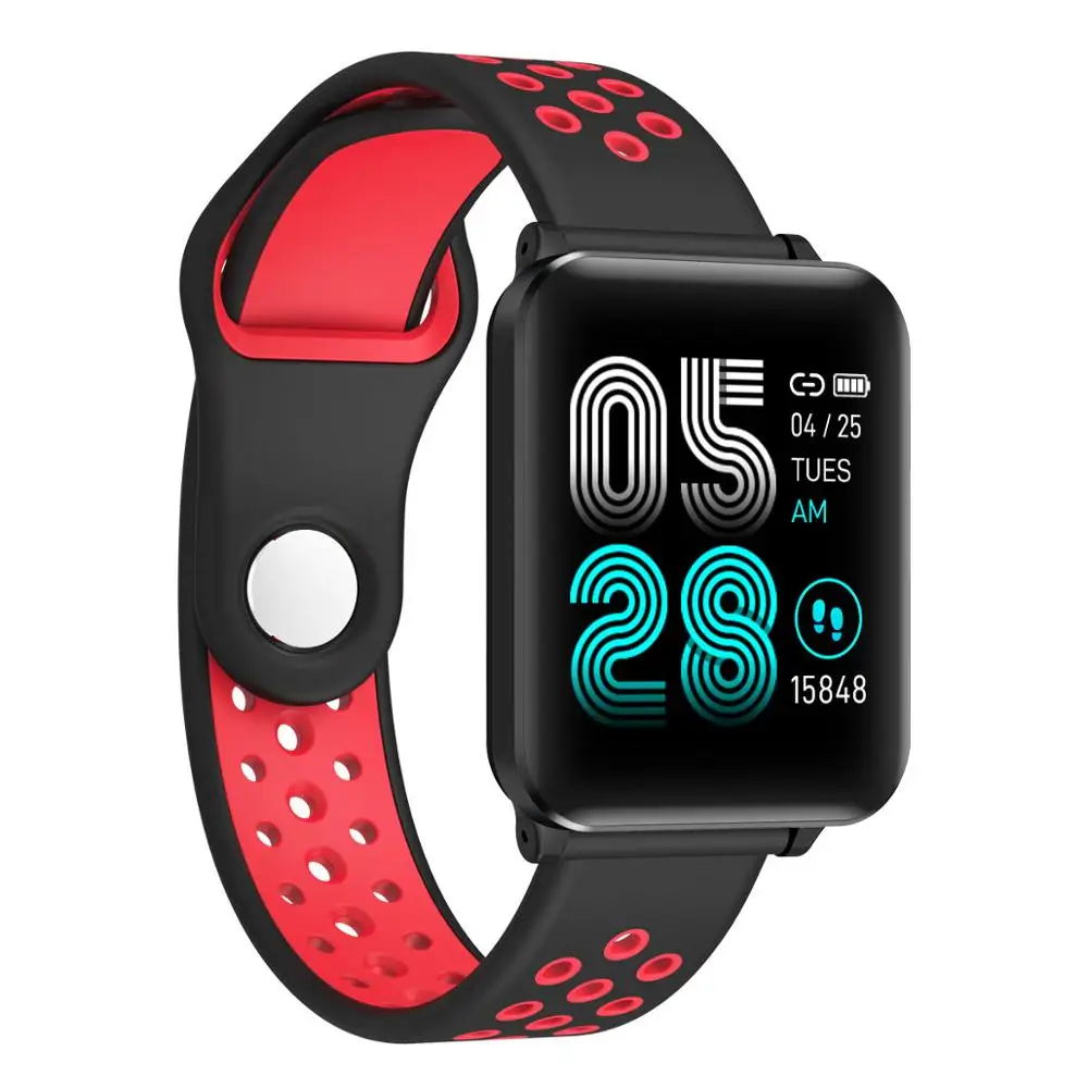 Красный Многофункциональные часы лица Smartwatch кровяное давление ip67 smartband водонепроницаемый спортивный фитнес-браслет pk xaomi Mi band4 - Цвет: Красный