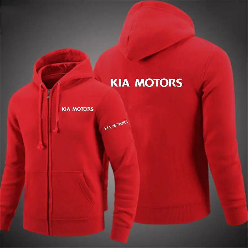 

Unisex Autumn Kia motors car logo Punk Hoodies Jacket Mens Unisex Casual Fleece Print zipper Coat Sweatshirts men Sweatshirt