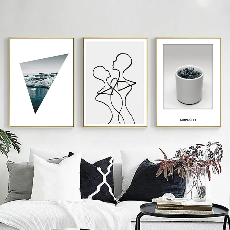 Простой абстрактный серый фон холст живопись настенный художественный печатный