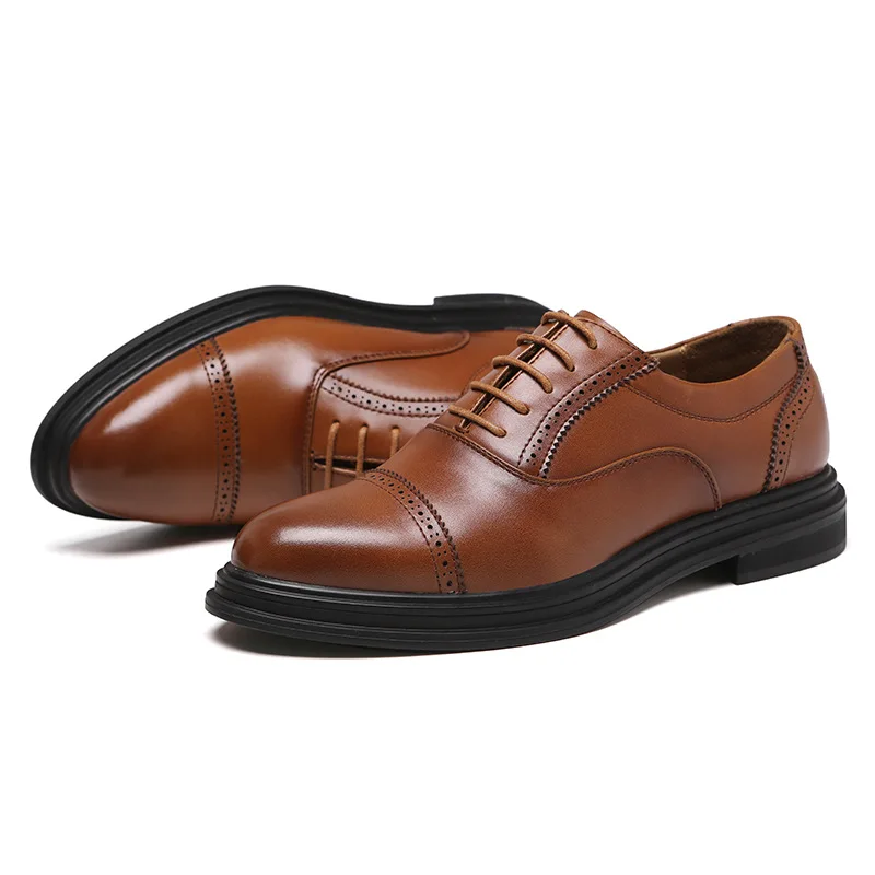 Новинка сезон осень Мужские модельные туфли с перфорацией типа броги роскошные