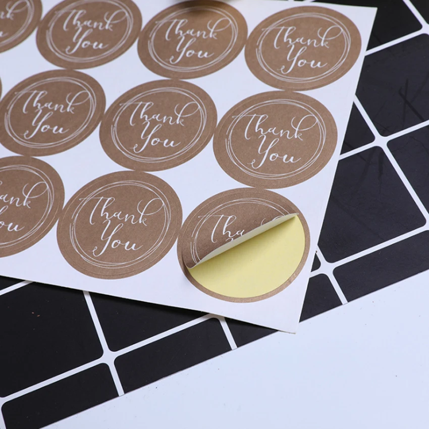 

120pcs/lot 'THANK YOU' Decorative Sealing Sticker DIY Gift Product Package Decoration Label Store Supplies