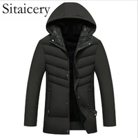 sitaicery plus size xl 5xl mens winter jacket hooded padded zipper jacket men parka male clothing outwear factory wholesale