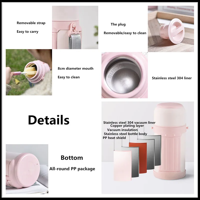 Бытовой термос большой емкости для сохранения тепла 1000 мл встроенный бутылка