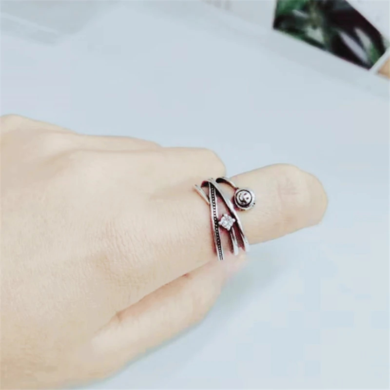 Женское Винтажное кольцо в стиле панк Anillo Mujer Корейском со смайликом и