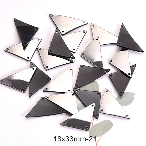 21-18x33mm Высокое Качество гематит 20 шт зеркальные пришивные стразы акриловые зеркальные пришивные стразы свадебные украшения F0085 - Цвет: 21-18x33mm