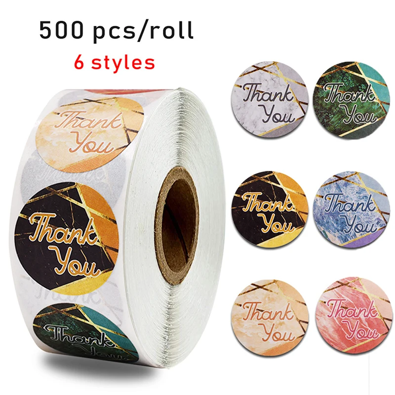 500 шт/рулон 44 стиля Цветы Сердце спасибо клейкие наклейки Скрапбукинг Канцтовары
