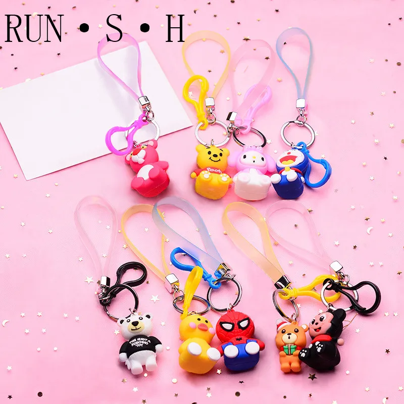 Мультфильм Аниме стереоскопическая фигурка автомобиля брелок кожаный шнур