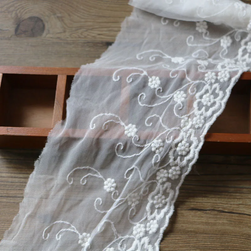 14 5 см 1 ярд/Лот белая сетка кружевная ткань с вышивкой лента свадебные аксессуары