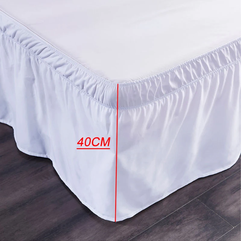 

Solid Color Elastic Bed Skirt Home Hotel Bedroom Bed Side Decorations Protective Bedding Removable Bed Band Skirt Home Textile