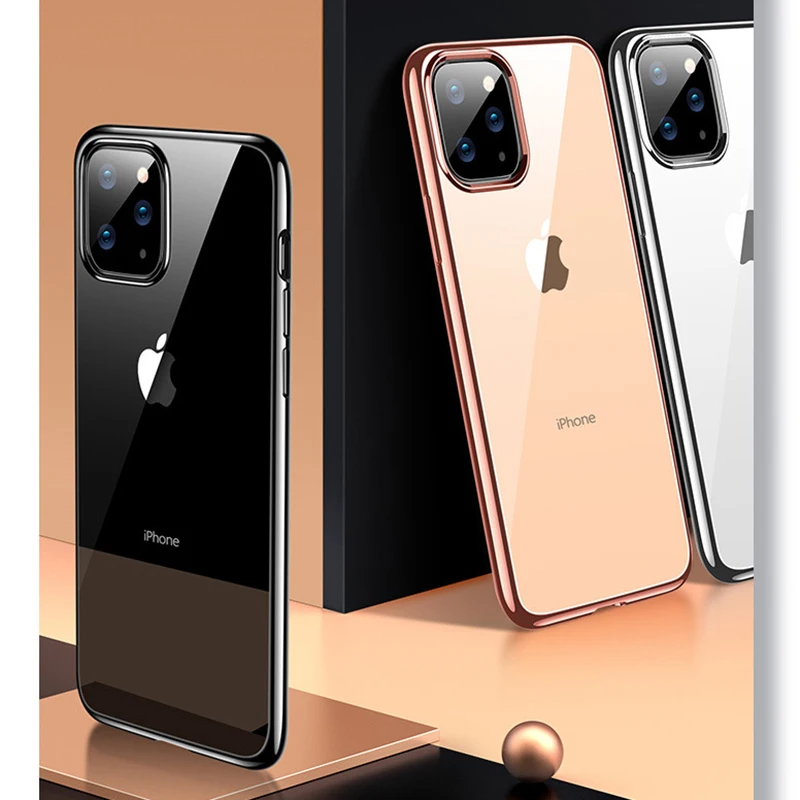 Luxury Plating Phone Cases for iPhone 11 Pro Ultra Thin Transparent Back Cover Max X XS XR 7 8 Plus |
