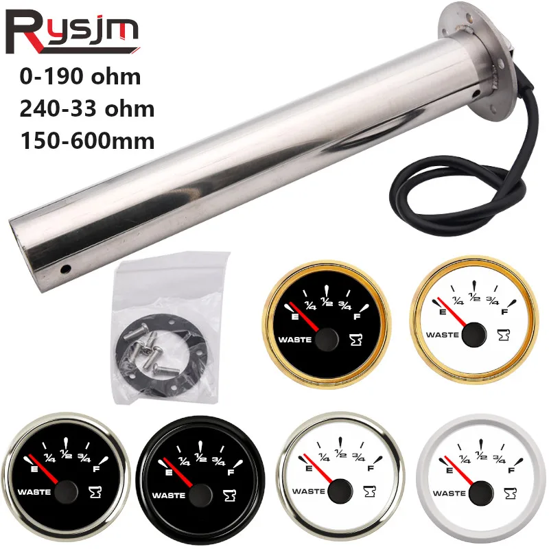 

600/500/250mm Water Sender Unit Water Level Sewage Gauge Sensor Boat Car RV Holding Tank Level Gauge 0-190ohm 240-33ohm 12V/24V