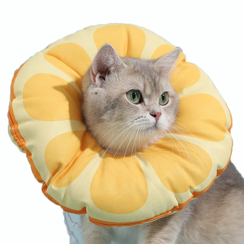 

Pet Cat Collar Fruit Shaped Recovery Adjustable Cotton Blends Neck Prevent Bite Recover Dog Elizabeth Cervical Protection