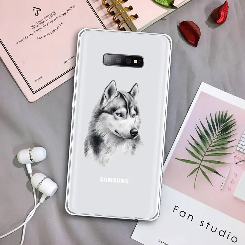 

Wolf cool animal pattern Phone Case Transparent For Samsung Galaxy A 71 21s S note 8 9 10 plus 20 ultra shell cover funda