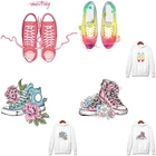 Термоклейкие патчи Prajna с изображением мультяшной обуви для модной девушки, одежда, термоклейкие виниловые патчи, наклейки, термоаппликация сделай сам