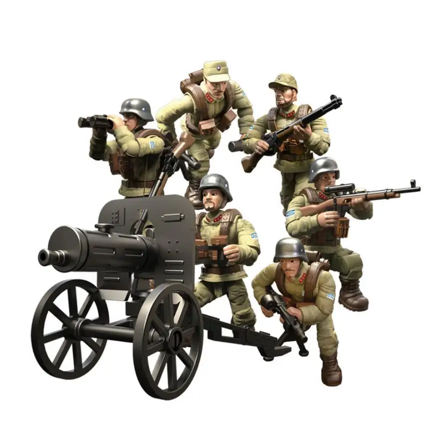 

ww2 Battle of Shanghai Moscow army mega block action figures world war penetrate into enemys rear weapon gun building brick toy
