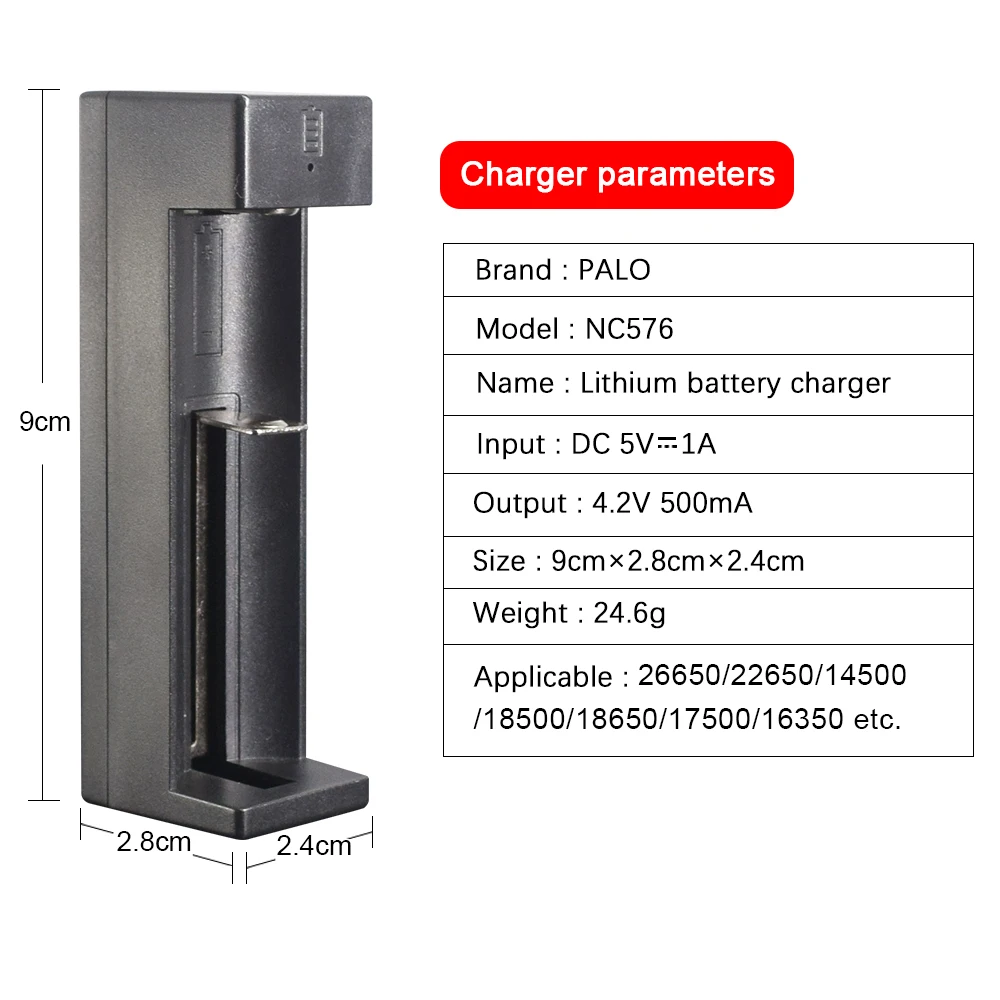 PALO 1/2/4 слотов для карт 3 7 V батарея зарядное устройство USB Li Ion 14500 18650 16340 18500