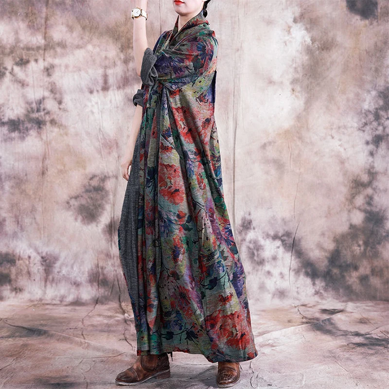 Новинка 2019 года. Винтажная Осенняя женская одежда. Платья больших размеров с