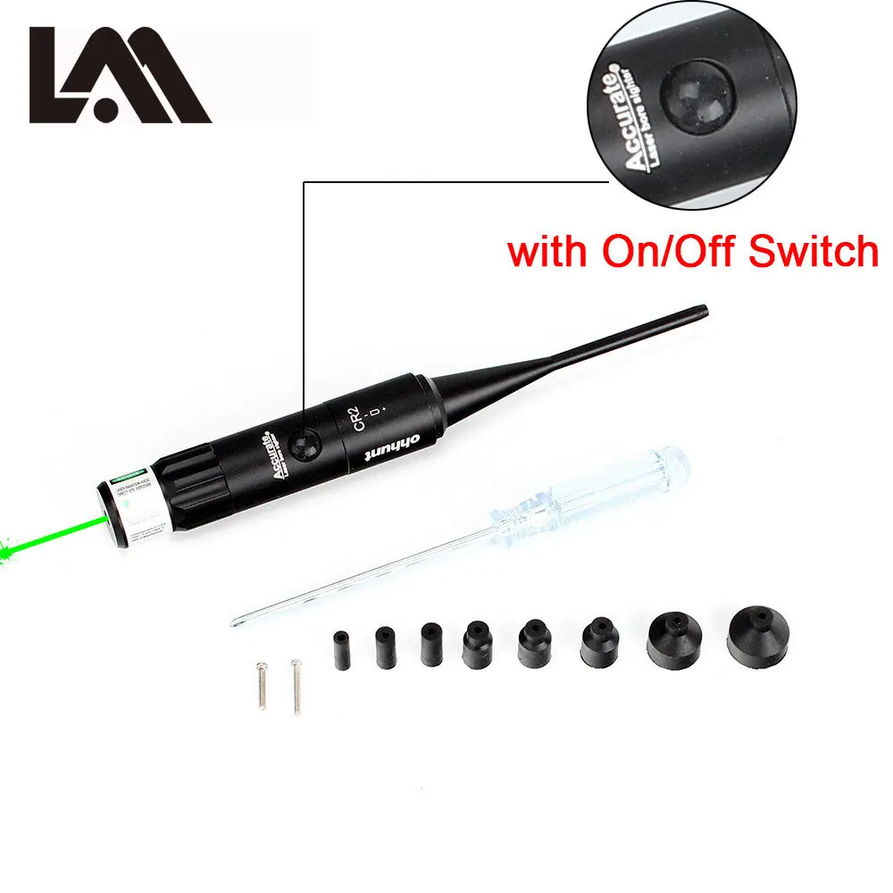 Зеленый Тактический зеленый/красный Dot. 177 лазерный прицел для охоты BoreSighter sight Комплект - Цвет: Зеленый