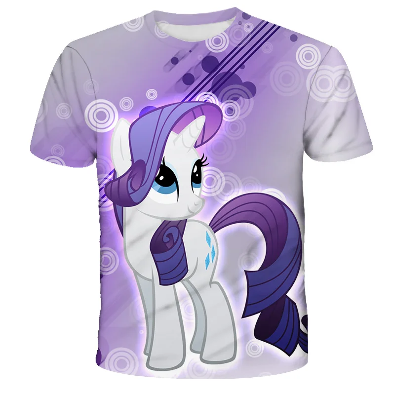 

3D baby boys Unicorn T-shirt cute Short sleeve Anime T-shirt Children's clothing Kids gift For Girls Clothes 4-14T summer Tops