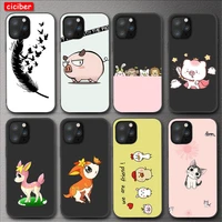 deer pig cat case for iphone 11 12 pro max mini back for iphone x xr xs max 7 8 6 s plus 5 se 2020 soft silicone tpu phone funda