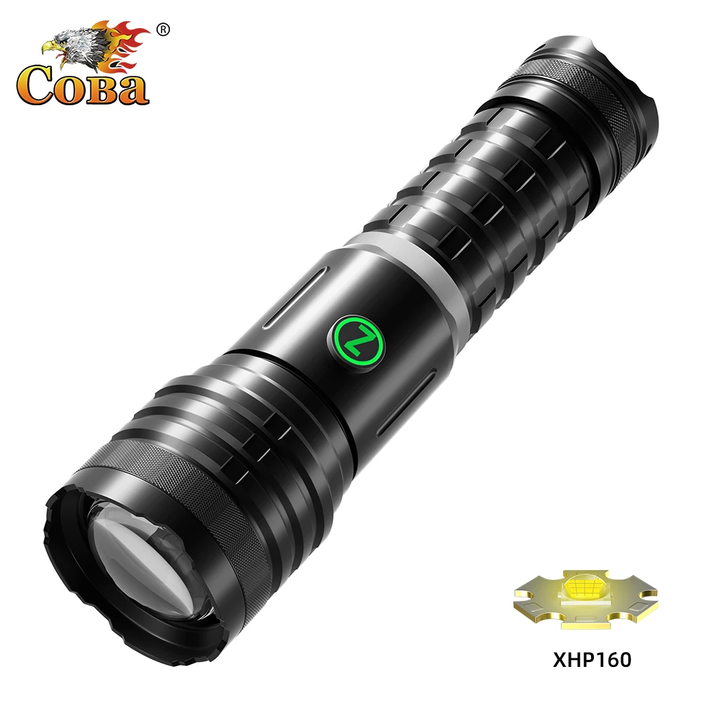 

Coba Led Flashlight High Quality XHP 90/120/160 Tactical Hunting Torch Type C Rechargeable Zoomable Lantern For Camping Fishing