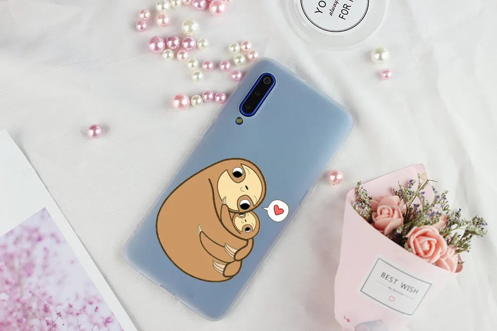 Мягкий чехол из ТПУ Для Xiaomi Mi 11 Pro Ultra 10 9 8 SE 6X 5X A3 A1 A2 LITE cc9 cc9e sloth rose | Мобильные