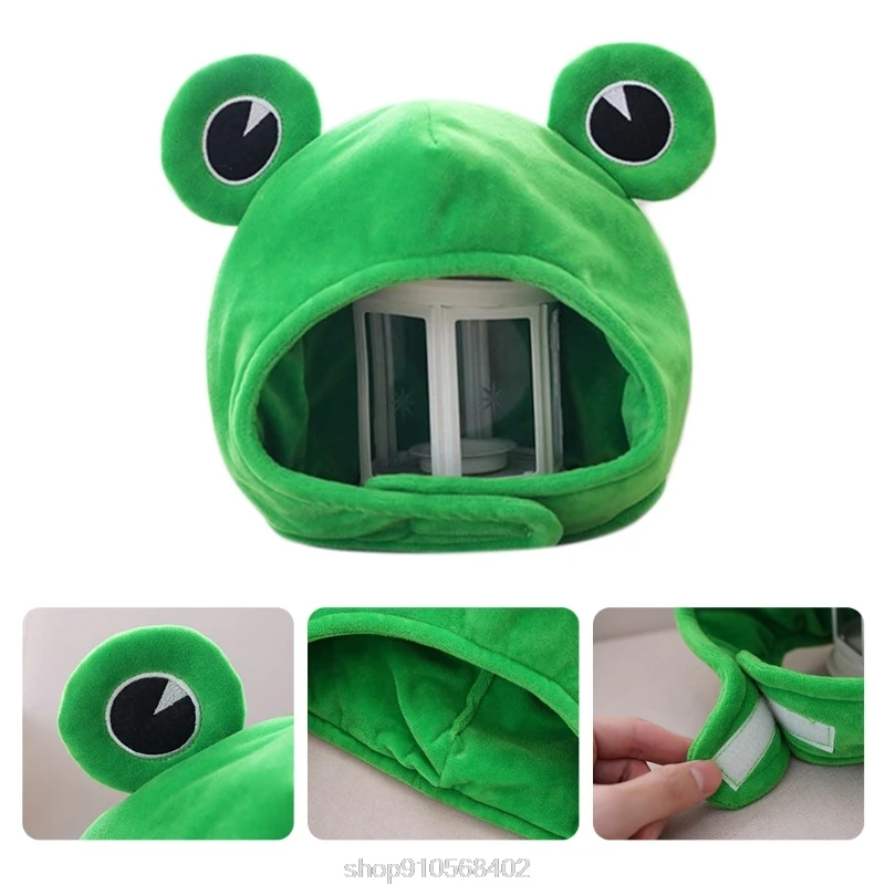 

Novelty Funny Frog Eyes Cute Cartoon Plush Hat Toy Green Full Headgear Cap Costume Party Dress Up Photo Prop O28 20 Dropshipping