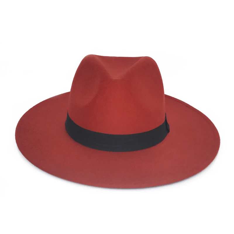 Элегантная шерстяная шляпа федора оранжевого цвета для женщин осенняя винтажная