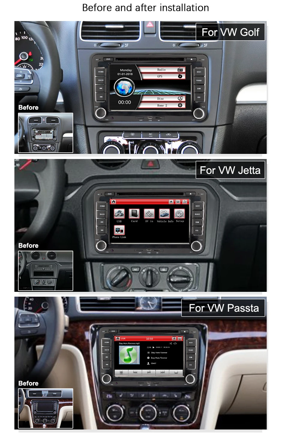Eunavi 2 Din автомобильный DVD Радио 7 ''HD для VW POLO GTI GOLF 5 6 MK5 MK6 JETTA PASSAT B6 Touran Sharan с gps навигацией Радио RDS