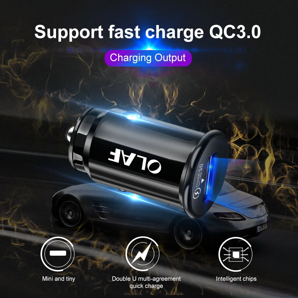 Олаф Quick Charge 3,0 2,0 автомобильное USB зарядное устройство для мобильного телефона 2 порта USB быстрое автомобильное зарядное устройство для iPhone samsung планшета автомобильное зарядное устройство
