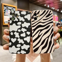 luxury zebra pattern phone case for iphone 13 12 mini 11 pro max 8 7 plus xr xs max shockproof cases cartoon milk back cover