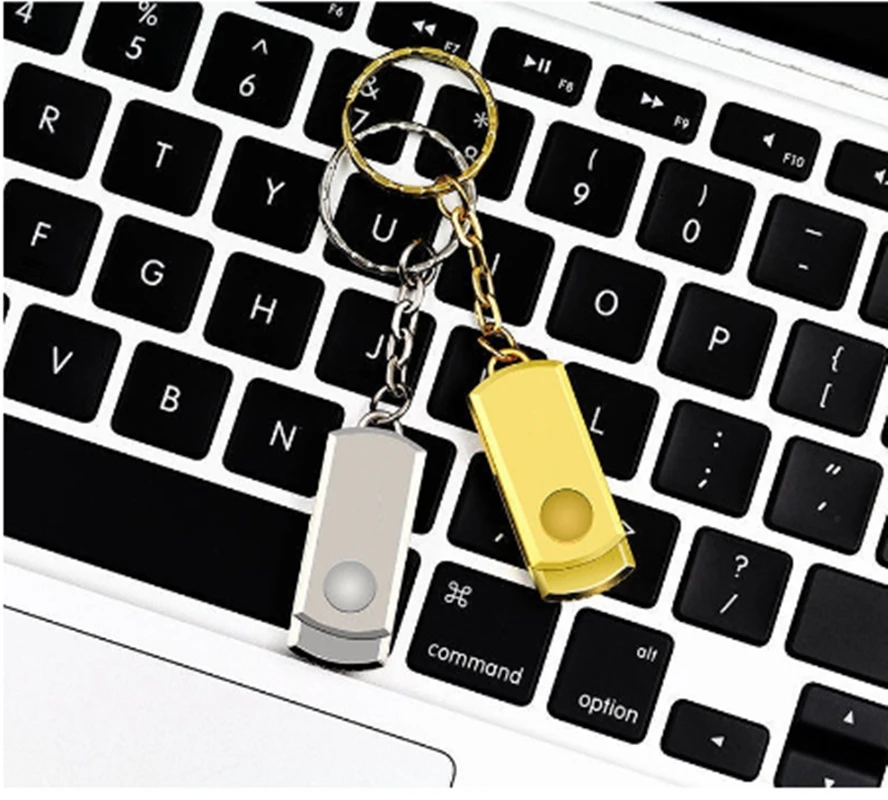 hot Metal Rotary 2.0 Keychain Memory Card 4GB 8GB 16GB 32GB 64GB thumb shape flash drive can be customized LOGO Free Shipping