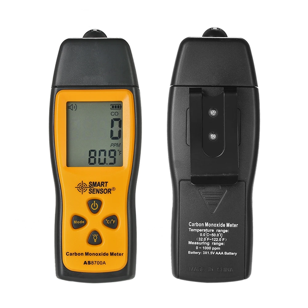 

SMART SENSOR AS8700A Gas Analyzers Handheld Carbon Monoxide Meter Tester Monitor Detector Gauge LCD Display Sound Light Alarm
