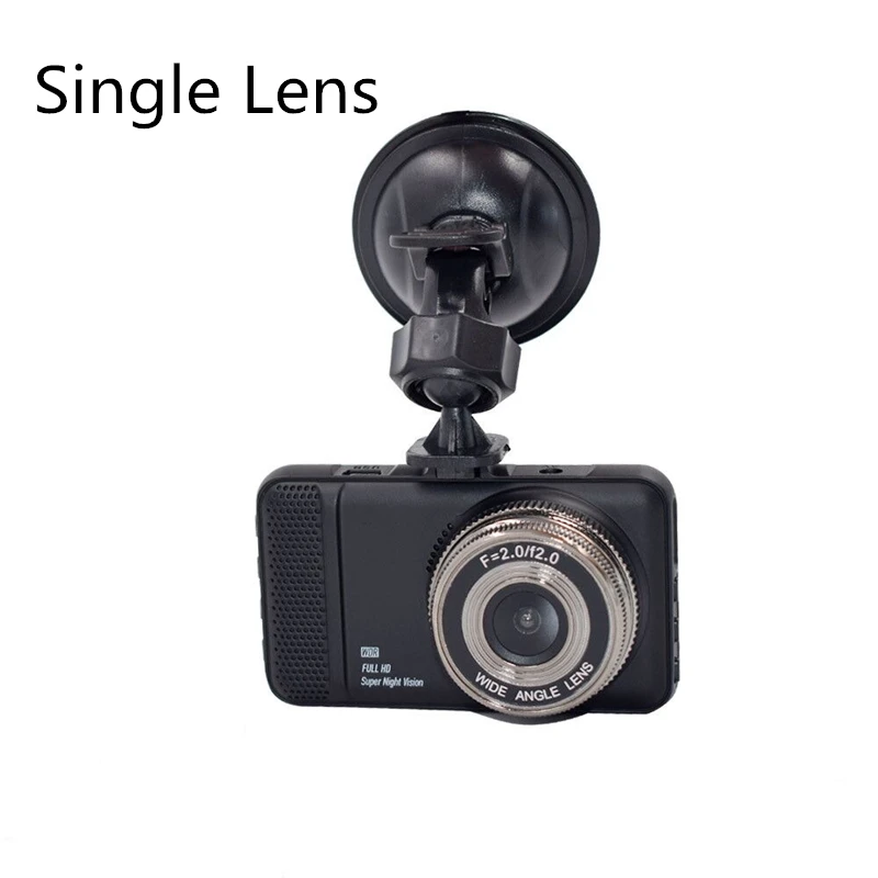 Single Lens Автомобильный видеорегистратор Full HD 1080P двойной объектив 4 дюйма ips экран WDR Автомобильная камера видеорегистратор ночного видения g-сенсор режим парковки - Название цвета: Single Lens