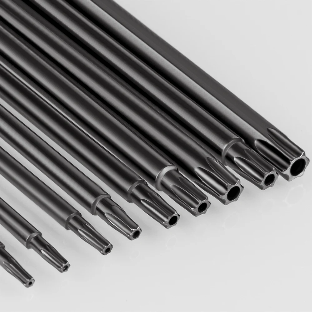 Биты для отверток Torx 100 мм/150 мм с отверстием черные и синие биты шестигранной