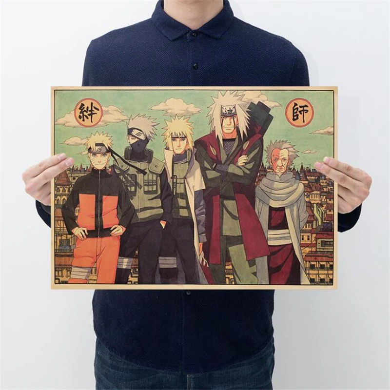 Классическая фигурка Какаси Саске Неджи аниме постер винтажные Наклейки для