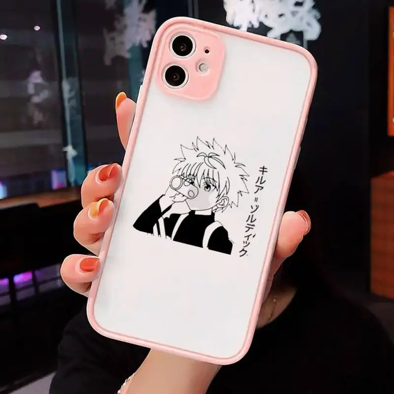 

hunter x hunter Phone Cases Matte transparent For Pink iPhone 12 Mini 11 Pro XR XS Max 7 8 Plus X Back Cover