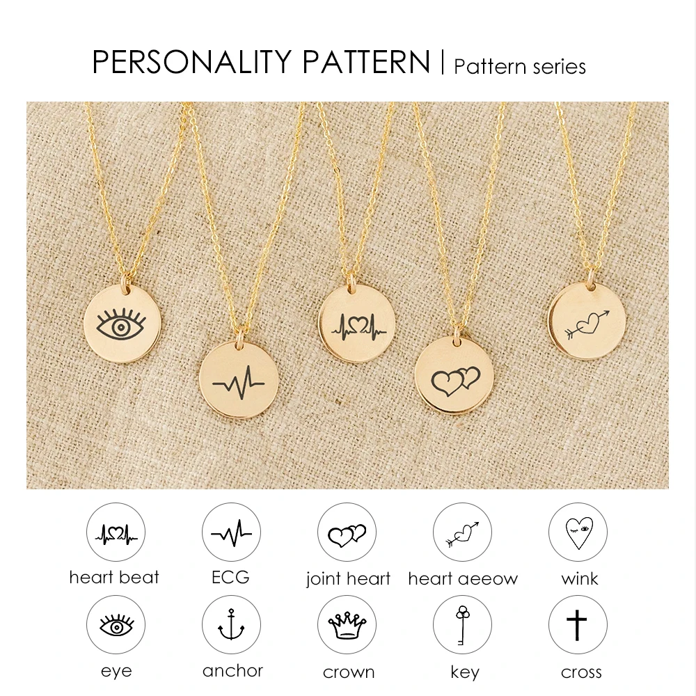 

Carlidana Custom Heart Pattern Pendant Necklace women 316L Stainless Steel Necklace Female Fashion Jewelry