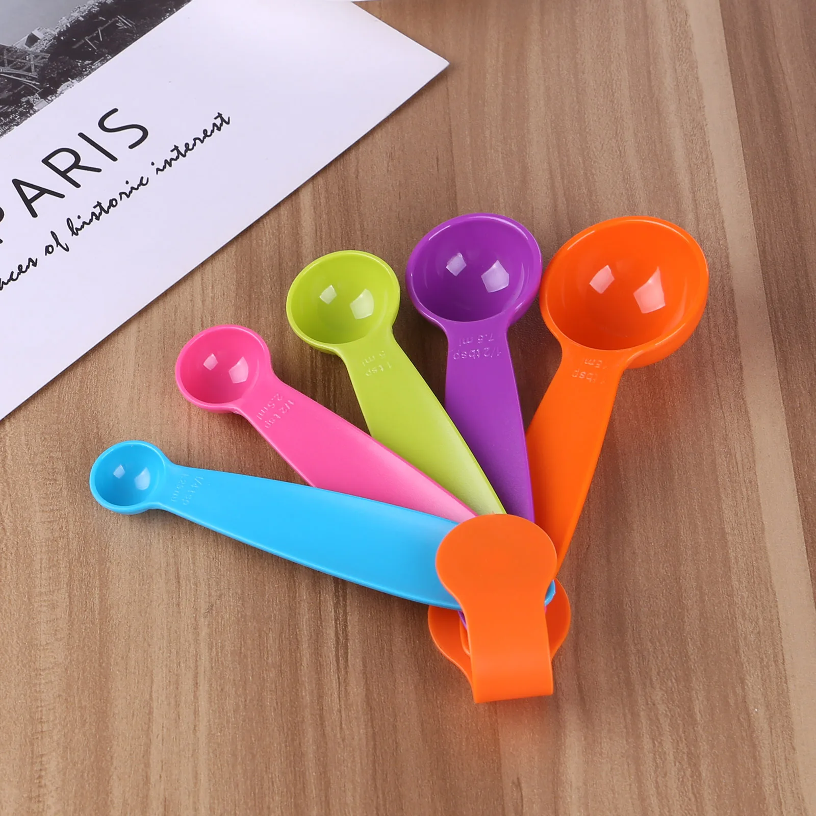 Супер полезные Красочные 5 шт. мерные ложки кухонные инструменты измерение чашки